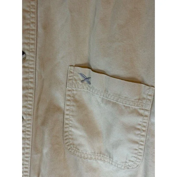 Eddie Bauer Men’s Button Up Shirt XL Tall Golden Yellow Cotton Short Sleeve - Picture 2 of 4